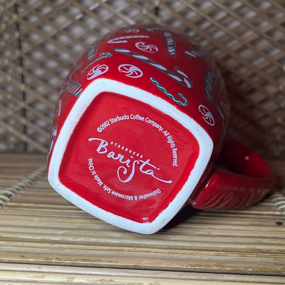 2002 Starbucks Barista Candy Cane Mug - Picture 2 of 8